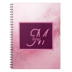 Girlie Pink Feminine abstract marble Sparkle Dust Notebook