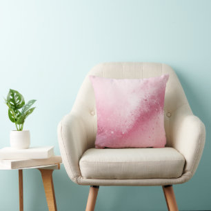 Girlie Pink Feminine abstract Sparkle Dust Cushion