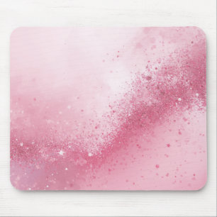 Girlie Pink Feminine abstract Sparkle Dust Mouse Pad