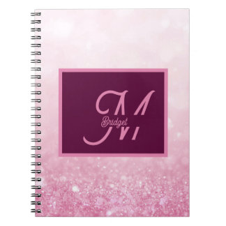 Girlie Pink Feminine Glitter Abstract gradient  Notebook