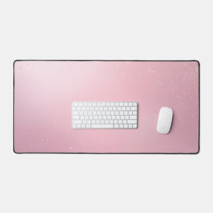 Girlie Pink Feminine Soft Sparkle Ombre Desk Mat