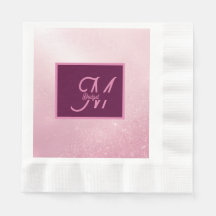 Girlie Pink Feminine Soft Sparkle Ombre monogram
