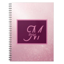 Girlie Pink Feminine Soft Sparkle Ombre monogram