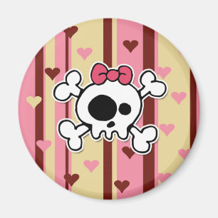 girlie skull magnet