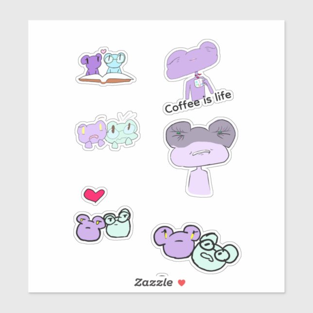 Girlie the frog sticker sheet (Sheet)