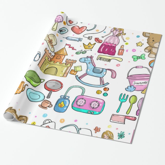 Girlie Things Wrapping Paper (Unrolled)