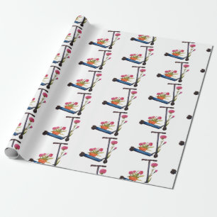 Girlie Watercolor Art Drawing ScooteWrapping Paper