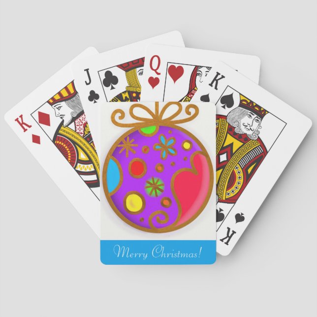 Girlish Painted Purple Red Colorful Playing Cards (Back)