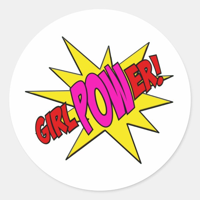 GirlPOWer Classic Round Sticker (Front)