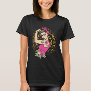 Girlpower Pink Ribbon Fight Breast Cancer October  T-Shirt