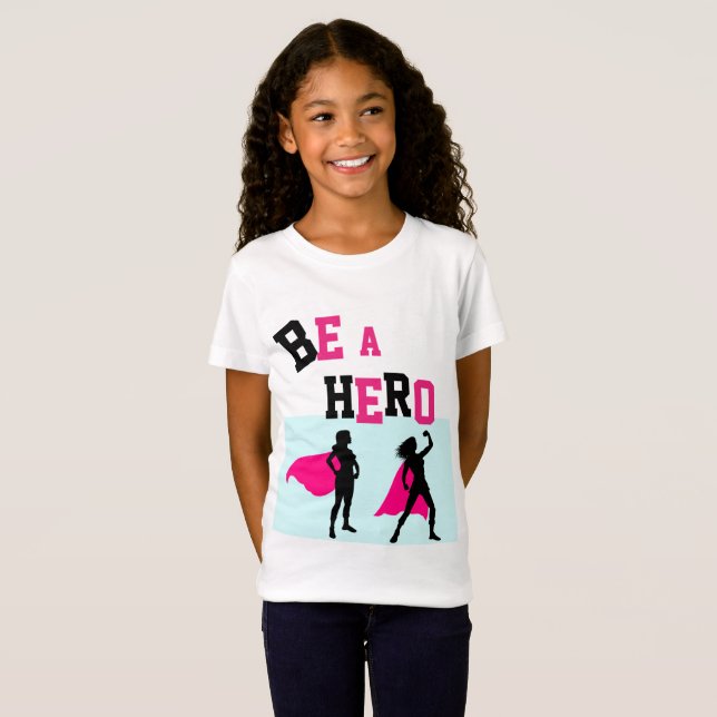 #GirlPower Super Hero Tee for Girls - ADD Name (Front Full)