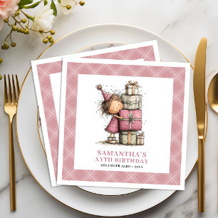 Girls 10th Birthday Party Funny Whimsical Pink Napkin