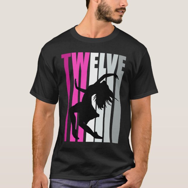 Girls 12th Dance Birthday Pink Dancer Queen Expres T-Shirt (Front)