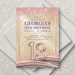 Girls 13th Birthday Invitation
