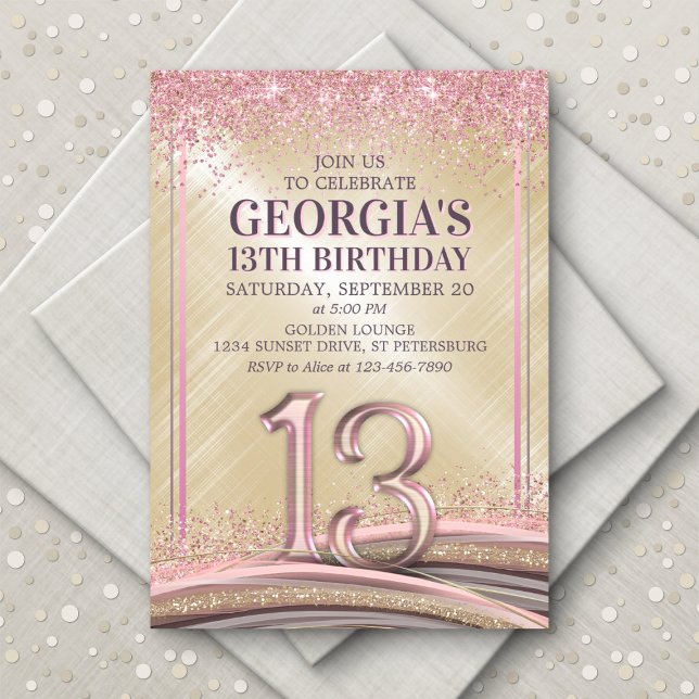 Girls 13th Birthday Invitation (Creator Uploaded)