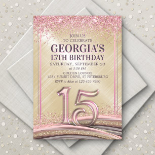 Girls 15th Birthday Invitation