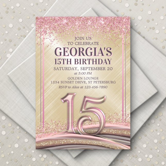 Girls 15th Birthday Invitation (Creator Uploaded)