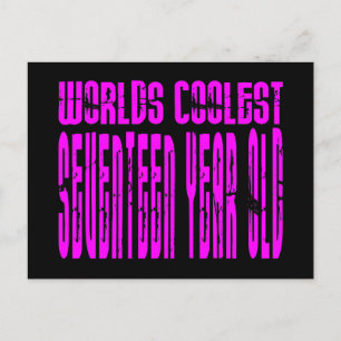 Girls 17th Birthdays Pink Worlds Coolest Seventeen Postcard