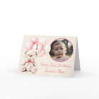 Girls 1st Birthday Photo Card