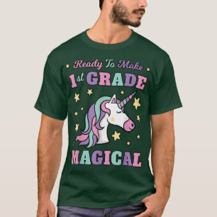 Girls 1st Grade Back To School Magical Unicorn Gif T-Shirt