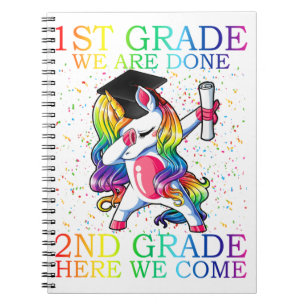 Girls 1st Grade  Graduation Magical Unicorn Gift Notebook