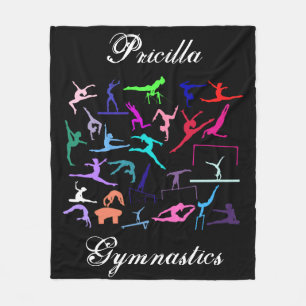 Girls 25 Gymnastics Poses Personalised  Fleece Blanket