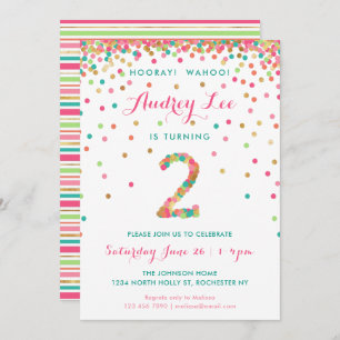 Girls 2nd Birthday Invitation birthday party