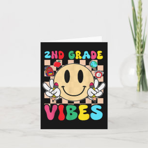Girls 2nd Grade Vibes Smile Face Back To School Se Card