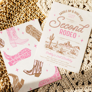 Girl's 2nd Rodeo Birthday Invitation