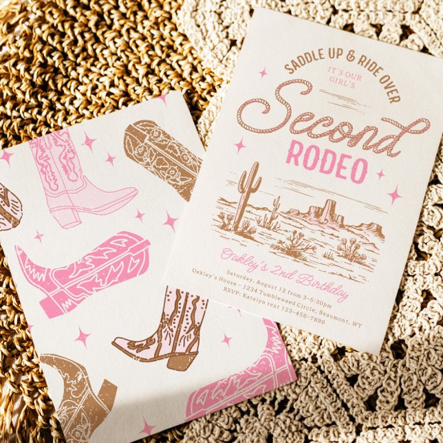 Girl's 2nd Rodeo Birthday Invitation (Creator Uploaded)