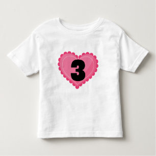 Girls 3rd Birthday Heart Toddler T-Shirt