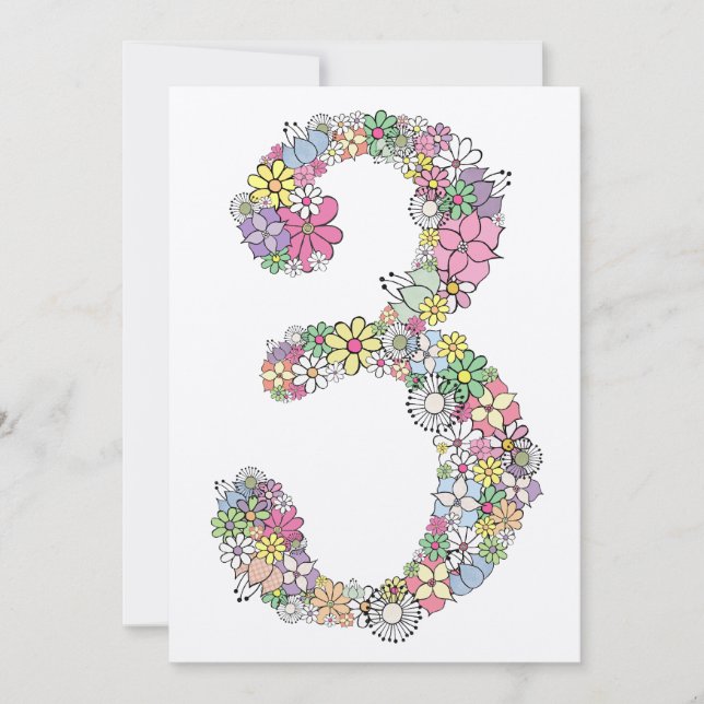 Girls 3rd Birthday Party Custom Invite Invitation (Front)