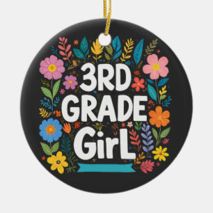 Girls 3rd Grade Girl First Grade Back To School Ceramic Tree Decoration