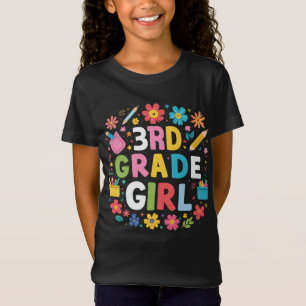 Girls 3rd Grade Girl First Grade Back To School T-Shirt