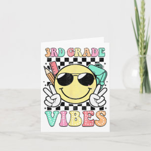 Girls 3rd Grade Vibes Smile Face Back To School Th Card