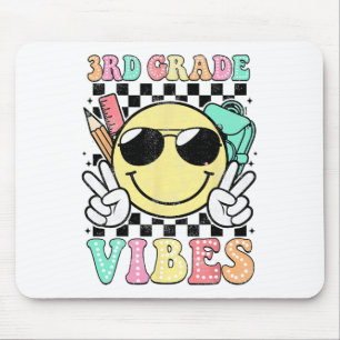 Girls 3rd Grade Vibes Smile Face Back To School Th Mouse Pad