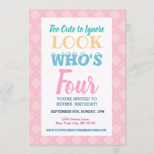 Girls 4th Birthday Invitation Sayings