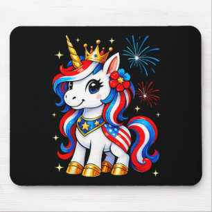 Girls 4th Of July Unicorn Usa Flag Toddler Patriot Mouse Pad