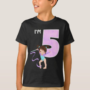 Girl's 5 Year Old Gymnast 5th Birthday Party Gymna T-Shirt