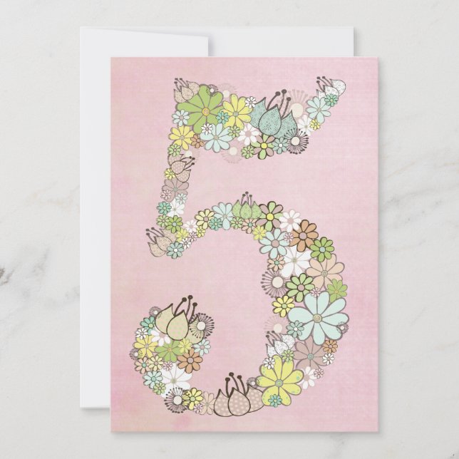 Girls 5th Birthday Party Custom Invite Invitation (Front)