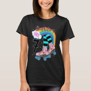 Girls 7th Birthday Roller Skates Birthday Family P T-Shirt