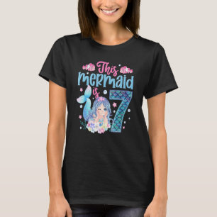 Girls 7th Birthday This Mermaid Is 7 Years Old Co T-Shirt