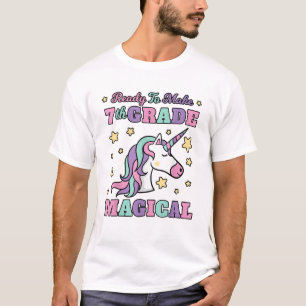 Girls 7th Grade Back To School Magical Unicorn Gif T-Shirt