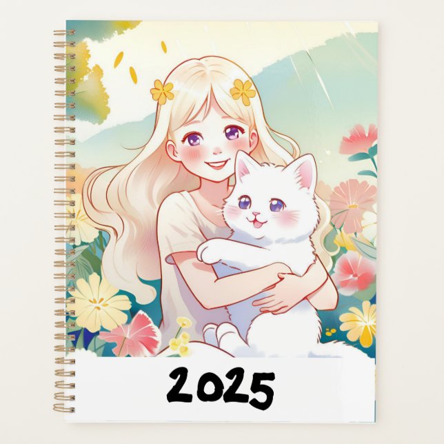 Girl's Agenda Holding a Cat (Front)