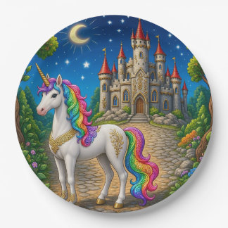 Girls Ages 1 - 8 | Unicorn Birthday Party Paper Plate