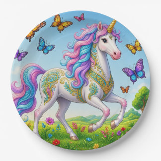 Girls Ages 1 - 8 | Unicorn Birthday Party Paper Plate
