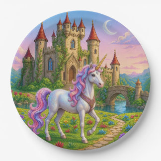 Girls Ages 1 - 8 | Unicorn Birthday Party Paper Plate