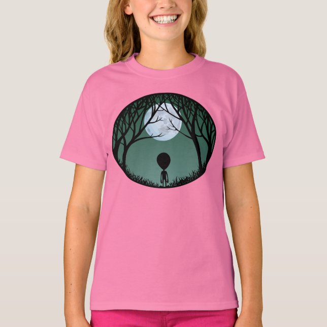 Girl's Alien Shirt Girl's Extraterrestrial T-Shirt (Front)