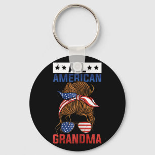 Girls All American Grandma 4th Of July Key Ring