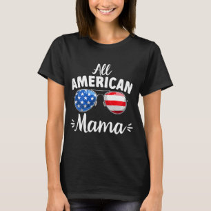 Girls All American Mama 4th Of July T-Shirt